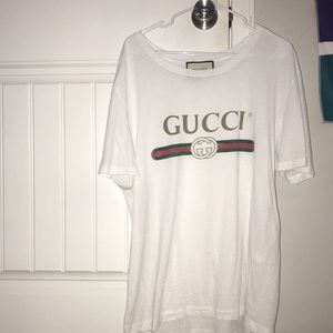 Oversized washed White Gucci t shirt